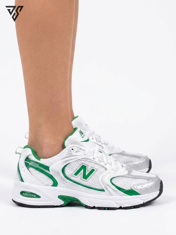 کتونی پیاده روی نیو بالانس 530 سفید سبز ( New Balance 530 ) کتونی پیاده روی نیو بالانس 530 سفید سبز ( New Balance 530 )